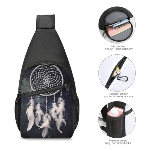 Mochila Sling Urbana Blanca para Senderismo y Uso Diario miniatura 4