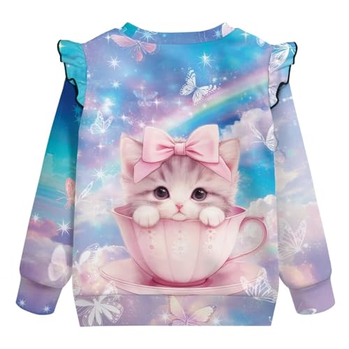 Sweatshirts for Toddler Girls Long Sleeve Crewneck Pullover Cute Ruffle Shoulder Shirt Tops Fall Outfits Clothes2