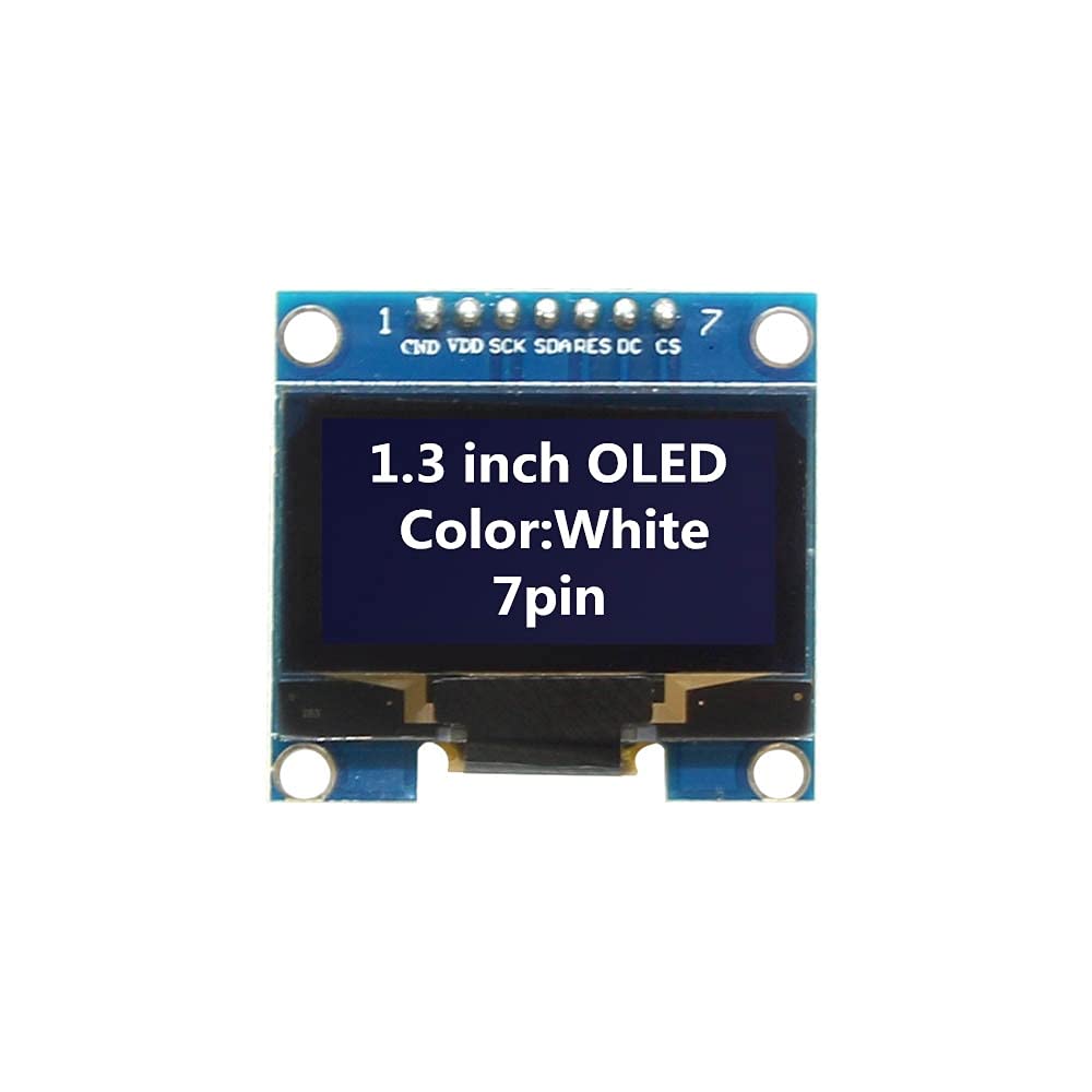Lysee 3D Printer Parts & Accessories - 1.3 Inch OLED Module White Color 128X64 OLED LCD LED Display Module 1.3 IIC I2C SPI Communicate for DIY Kit - (Color: 1.3 7Pin White)