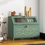 MROJISC Green Bread Bin, Wooden Bread Bin Double Layer with Transparent Window, Large Breadbox Bread Bins for Kitchen Countertop Food Storage