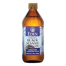 Eden Organic Black Sesame Oil, Unrefined, 100% Black Sesame Seed, 16 oz Amber Glass Bottle