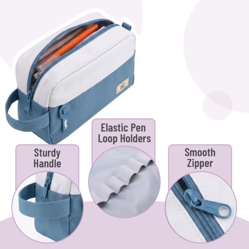 Image of Mr. Pen- High Capacity Pencil Case, Large Pencil Pouch with 3 Compartments and 2 Pockets, Large Pencil Bag with Smooth Zipper, Cute Pencil Case Pouch Organizer, School Supplies for Teens