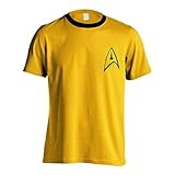 28 Tage Geld-zurück-Garantie Star Trek Original Gold Command Uniform Captain Kirk Herren T-Shirt, Gelb Gr. XXL, gelb