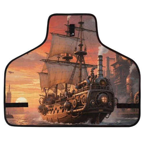 Delantal de herramientas Sunset y velero con 8 bolsillos miniatura 1