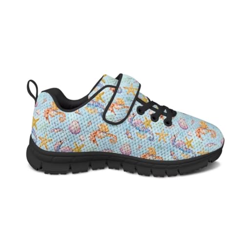 Unisex-Child Sneakers Hook and Loop Hiking Running Shoes with One Strap Toddler Lightweight Running Sneakers