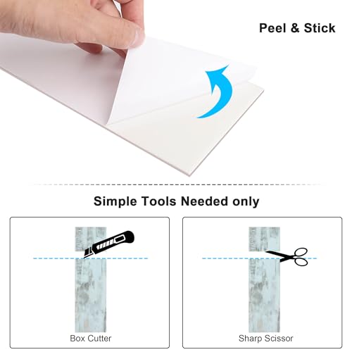 Image of BeNice Peel and Stick Backsplash for Kitchen Tile,Peel and Stick Tiles for Walls Tile Stickers Waterproof Marble Tile Backsplash 3.85 inchx11.73 inch(16Tiles) California Blue