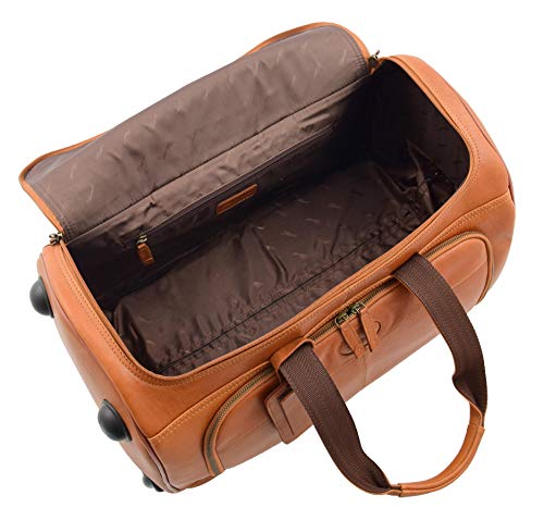 Sac fourre-tout en cuir véritable à roulettes pour le voyage - 5