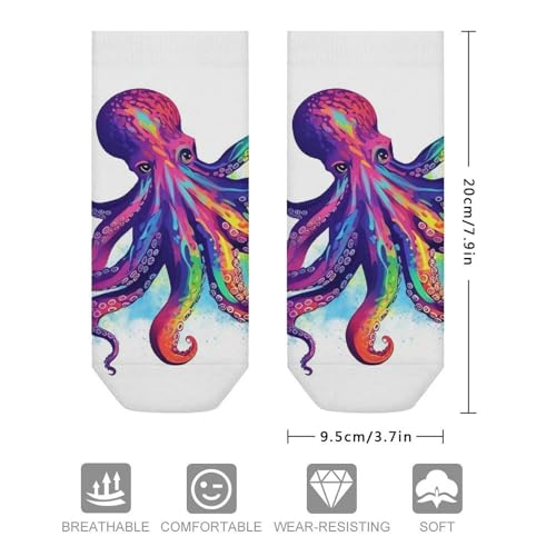 Colorful Octopus Socks Ankle Length Socks Casual Short Socks for Women Men Low Cut Sports Socks Running Socks No Show Socks Ankle Socks Athletic Socks Workout Socks2