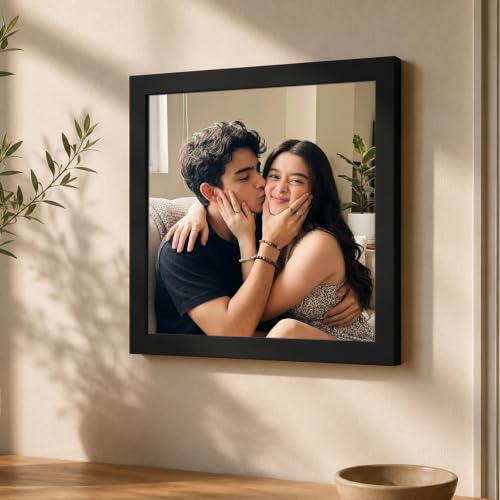 Image of Customized Photo Frame with Photo Upload, Classic Design Personalize Wall Picture Frames, For Birthday, Anniversary, Wedding, Housewarming, Home Decor Gift (Square 12x12 Inch)