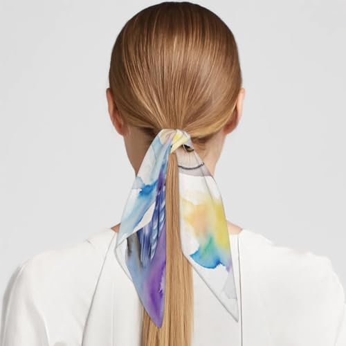 Silk Scarf for Women, Badger Animal Wildflowers Breathable Hair Scarf, Square Neckerchief4