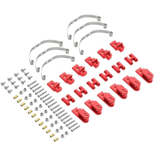 Accesorios Actualización RC para WPL para B16 B36 para JJRC para Q60 Q63 Q75 1/16 6WD 6X6 RC Piezas Actualización Coche Accesorios Suspensión Amortiguador Acero para Ballestas(Red)