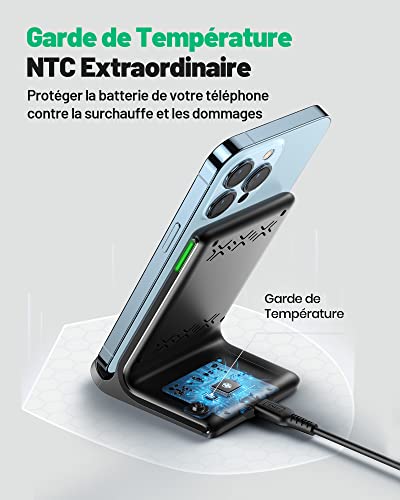 Image of INIU Wireless Charger, 15 W Wireless Charger, Fast Wireless Charging Station with Sleep-Friendly Adaptive Light Holder for iPhone 14 13 12 11 Pro XR XS X 8 Plus Samsung Galaxy S22 S21 Google LG | With adaptable night light, office accessories, wireless travel charger for iPhone 17 16 Pro Max Samsung S25 etc