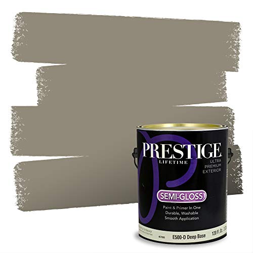PRESTIGE Paints Exterior Paint and Primer In One, 1-Gallon, Semi-Gloss, Comparable Match of Benjamin Moore* Equestrian Gray*