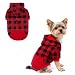 KOOLTAIL Plaid Dog Hoodie for Small Dogs Pet Clothes, Red S