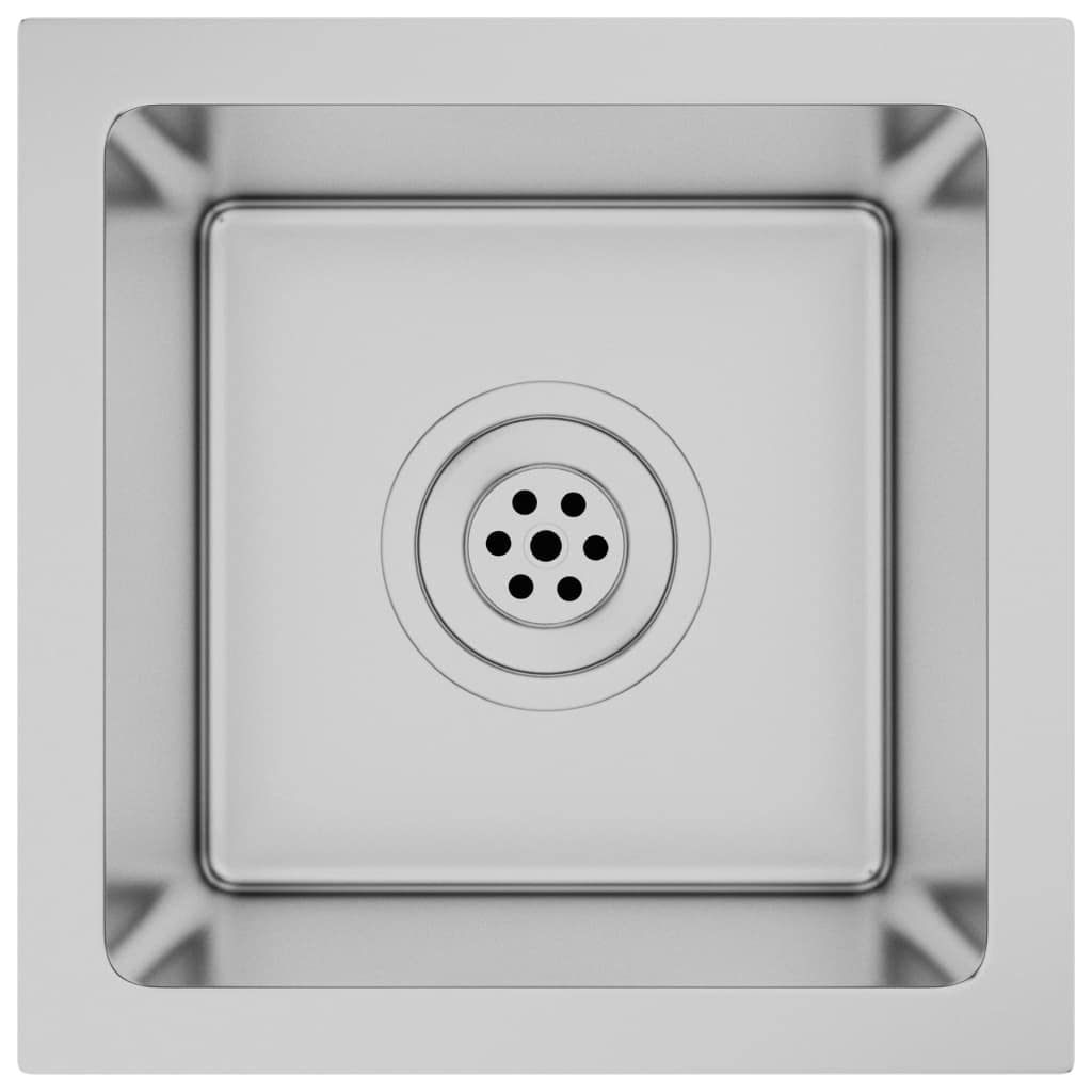 vidaXL High-Graded Stainless Steel Handmade Kitchen Sink with Satin Finish - Undermount, Flush Mount and Drop-in Installation - Sound-Reducing Design