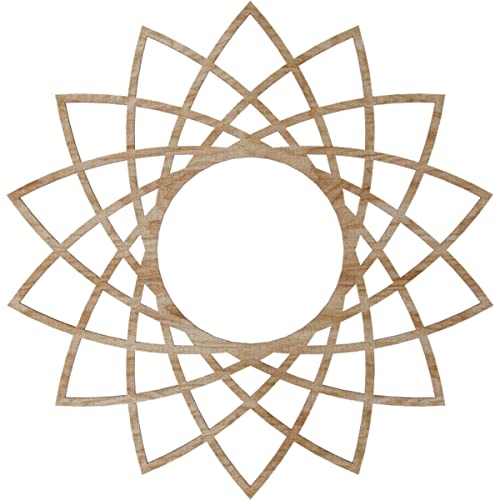Image of Ekena Millwork 16 inchOD x 6 1 /8 inchID x 1 /4 inchT Eleanor Wood Fretwork Pierced Ceiling Medallion, Red Oak