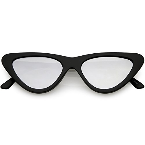 Image of zeroUV Women's Small Thick Neutral Colored Flat Lens Cat Eye Sunglasses 51mm
