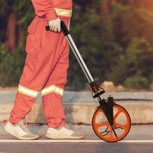 Greensen Strecken Messrad mit Griff, Meßrad Faltbares Entfernungsmessrad Präzisions Messrad Vermessungsrad Streckenmessrad Streckenmessgerät Baustellenmessrad Laufmessrad