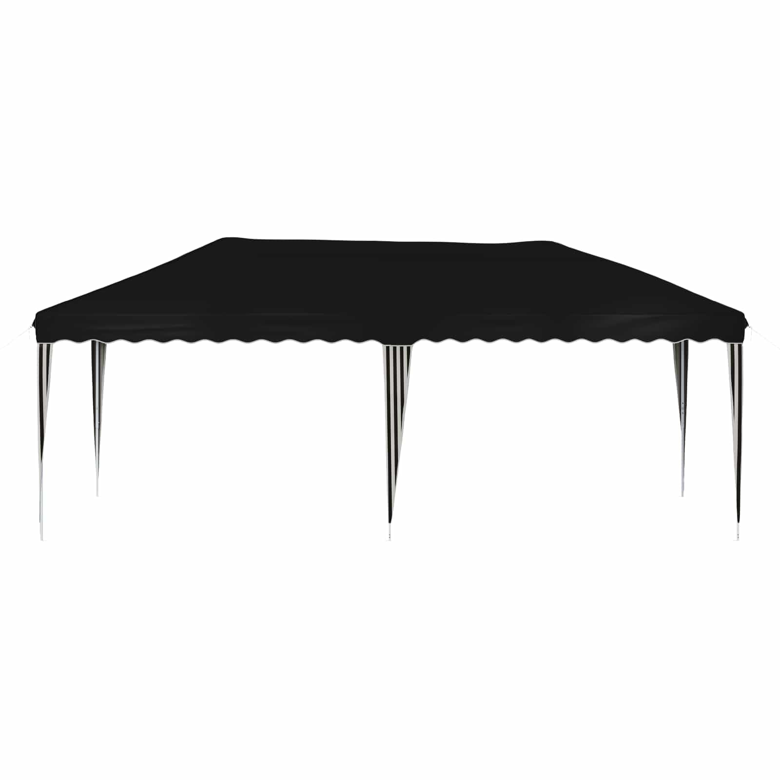 Namiot imprezowy Pop-up 575 x 290 x 245 cm, czarny, z tkaniny Oxford 210D, malowana proszkowo rama stalowa, z regulacją wysokości, odporny na warunki atmosferyczne, idealny do ogrodu, na