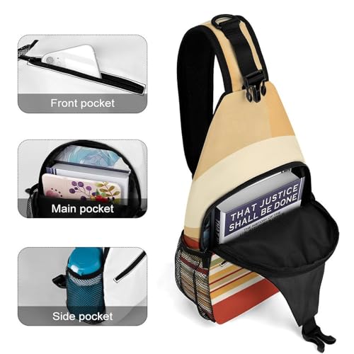 Bolso bandolera con diseño de rayas horizontales miniatura 4