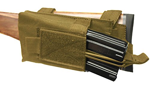 Ultimate Arms Gear Tactical Molle Pals Strap Mounted Military Magazine Mag Ammo Pouch Holder Carrier With Stock Buttstock Adapter , Coyote Tan #TOP6