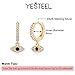 Yesteel Evil Eye Huggie Hoop Earrings, 14K Gold Plated Sterling Silver Post, Blue Cubic Zirconia Dangle Hoop Earrings for Women