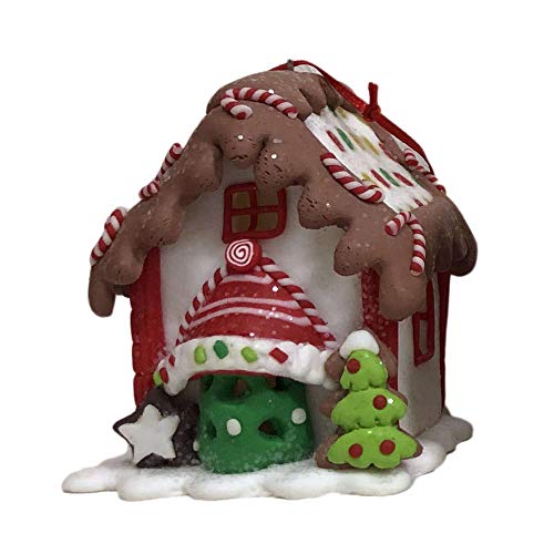 Kurt Adler Battery OPERTATED LED Gingerbread House Ornament with 38MM Warm White LED Lights - 4 Assorted - USES 3