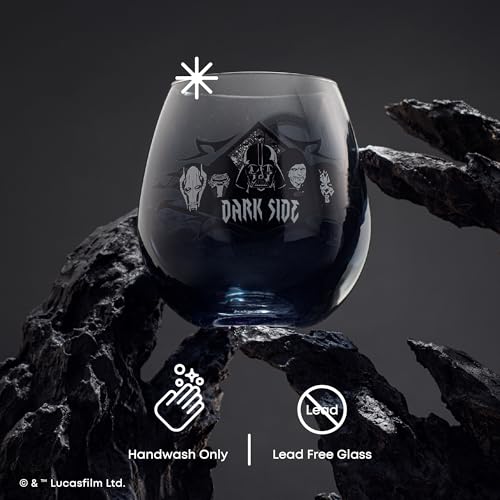 Image of JoyJolt Star Wars Dark Side Stemless Drinking Glasses Set of 4, 15 oz Tumblers, Kitchen Glasses ft. General Grievous, Kylo Ren, Darth Vader, Emperor Palpatine, Darth Maul