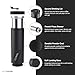 EcoVessel Travel French Press, Portable Coffee Maker, Stainless Steel Insulated Coffee Press, Reusable Single Serve Bottle for On-The-Go Use, 14oz (Black)