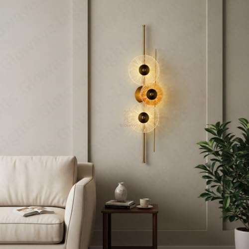 Image of Glowave Modern Golden 900mm Metal LED Long Tube Wall Light - Warm White (998 /3-900mm)