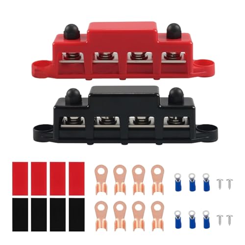 Evita cortocircuitos con esta barra de bus de 250A de 12V-48V con tapa protectora aislante