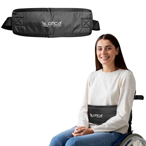 Image of OTICA Wheelchair Safety Belt, Adjustable Length - Black Anti-Slip and Anti-Fall Wheelchair Strap Seat Belt, Extra Long Size-Suitable for Obese People (Black, Wheelchair Safety Belt With Pad)
