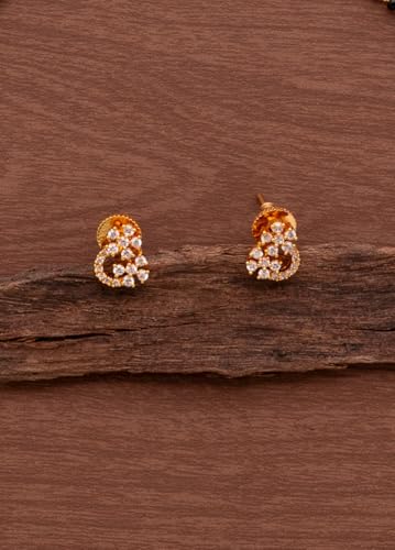 Image of Radha's Creations brass Ruby Emerald stud earrings one gram gold for women and girls one gram gold