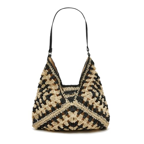 Image of Straw Hobo Bags - Casual Shoulder Beach Tote Knitted Bag