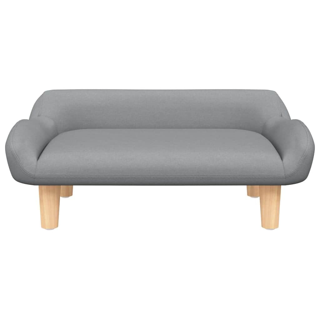 Legowisko dla małych psów, sofa dla zwierząt domowych z drewnianą ramą, miękka sofa dla psa, 70 x 40 x 24 cm, jasnoszare