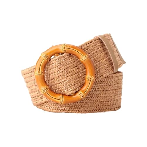 Decorative Belt Adjustable Buckle Waist Belt Women Elastic Weaving Belt Wide Waistband for Woman Girls Colorful Straw Vintage Waist Belt for Country Concert Outfit(Color-21)