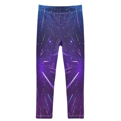 Girls' Leggings Space Nebula Star Dust Galaxy Ankle Length Printed Leggings Comfort Pants for Kids 4-10 Years