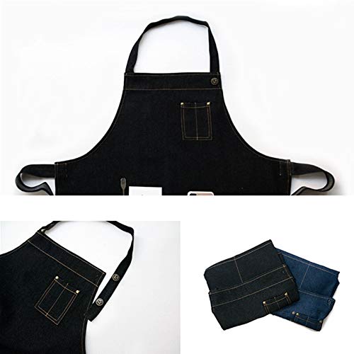 tablier Tablier Barber Fleuriste Cafe Bar Chef Uniforme peintre Tatouage artiste jardinier Baker Workwear Black Blue Denim