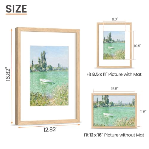 Image of upsimples 12x16 Picture Frame Solid Wooden, Nursery Wall Frames Set of 3
