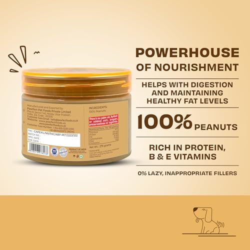 Pawfect Erdnussbutter für Hunde – 100% natürlich | Unterstützt eine gesunde Verdauung | Futter-Topper für Hunde | ohne Zusatz von Salz/Öl/Zucker | perfekt für Training & Belohnungen | Topper für