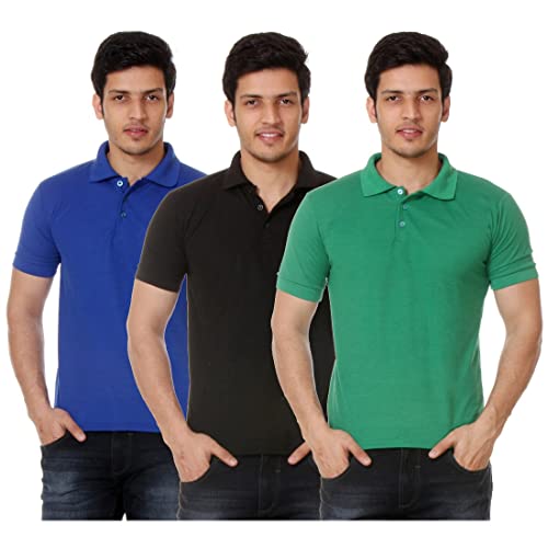 Image of Amazon Brand - Nora Nico Men's Cotton Pique Half Sleeves Solid Polo T Shirts-Pack of 3