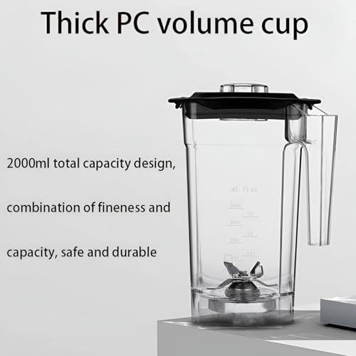 Commercial Smoothie Blender, Quiet High-Speed Heavy Duty Blender with 6-Blade, Self-Cleaning Function, for Milkshakes, Frozen Drinks & Fruit Smoothies, Catering Kitchen - Image 5