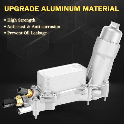 Image of Upgraded Full Aluminum Engine Oil Filter Housing with Oil Cooler Sensors and Gaskets Compatible with Dodge Charger Challenger Journey, Wrangler, Ram ProMaster 3.6L V6, Chrysler 200 300
