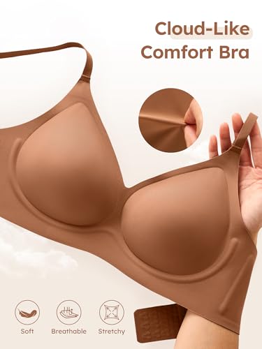 Image of Seamless Wireless Jelly Bras for Women - Lightly Padded Bra with Support, No Underwire Comfortable T-Shirt Bralette