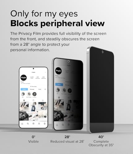 Image of Ringke Easy Slide Privacy Glass [2 Pack] Compatible with Samsung Galaxy S25 and S24 Screen Protector with Installation Tool, HD Quality 9H Hardness Anti-Spy Full Coverage Tempered Glass Film