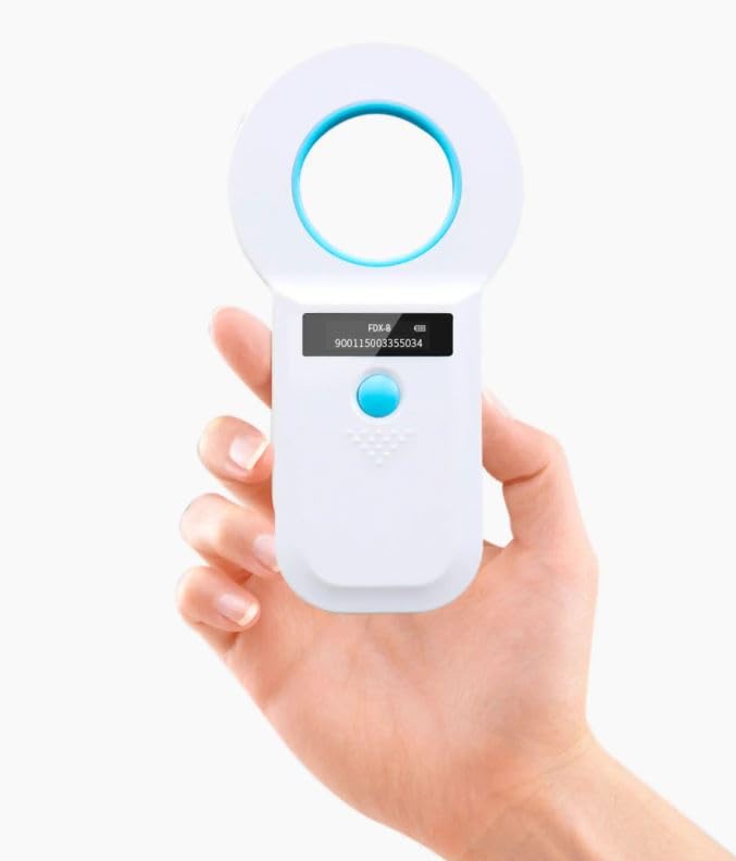 Rubik Handheld Pet Micro Chip Reader Scanner Rechargeable, 134.2khz/125khz Support EMID, FDX-B (ISO11784/85) Formats, For Dog Cat Cow Animal Tag Reader