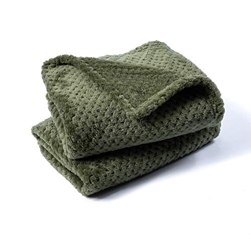 Image of Pet Blanket for Dogs or Cats - Warm Soft Fuzzy Plush Fleece Throw for Puppy, Kitten, Small, Medium, Large Pets - Bed, Couch, Sofa, Travel (S /24 inch x 32 inch, Dark Green)