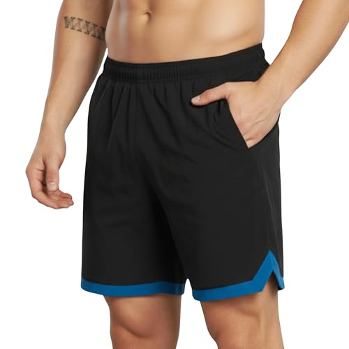 Image of GYMIFIC Mens Sports Shorts | Quick Dry Gym Running Shorts with Zipper Pockets | Lightweight Stretch Workout Athletic Shorts Pant for Men