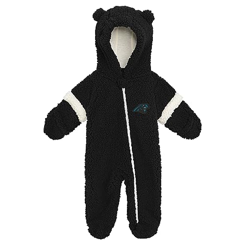 Image of Outerstuff NFL Teams Newborn Baby and Infant Unisex Fluffy Hooded Bodysuit Zipper Footie Fleece (0m-18m)