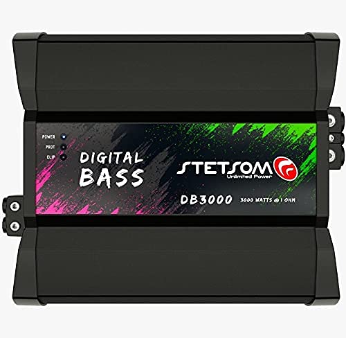 Stetsom Digital BASS DB 3000 1 Ohm Mono Car Amplifier, 3000.1 3K Watts RMS, 1Î© Stable Car Audio, HD BASS Sound Quality, Crossover & Bass Boost, Car Stereo Speaker Subwoofer MD, Smart Coolers